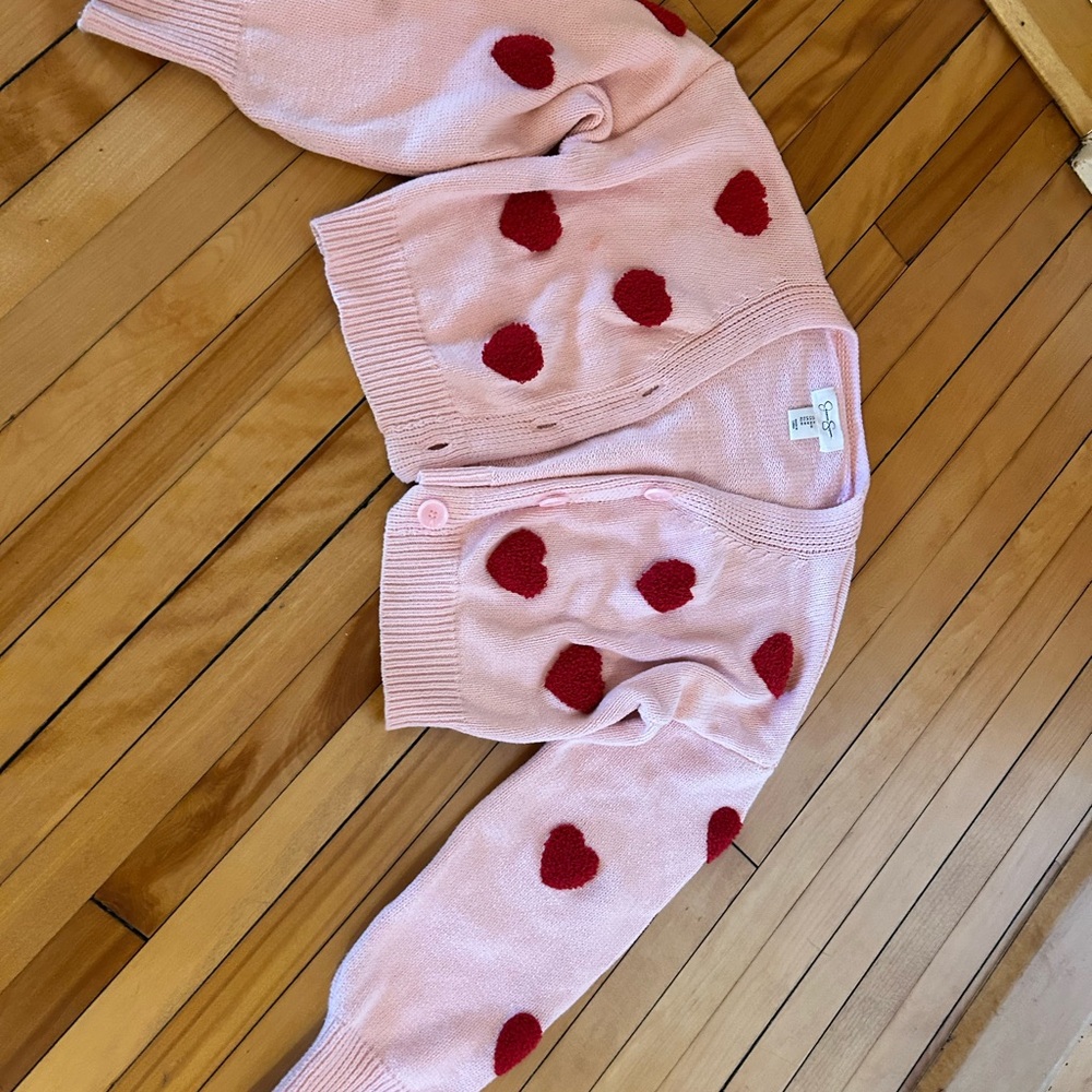 Pink cardigan hearts